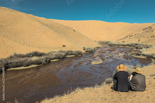 hiking in the desert