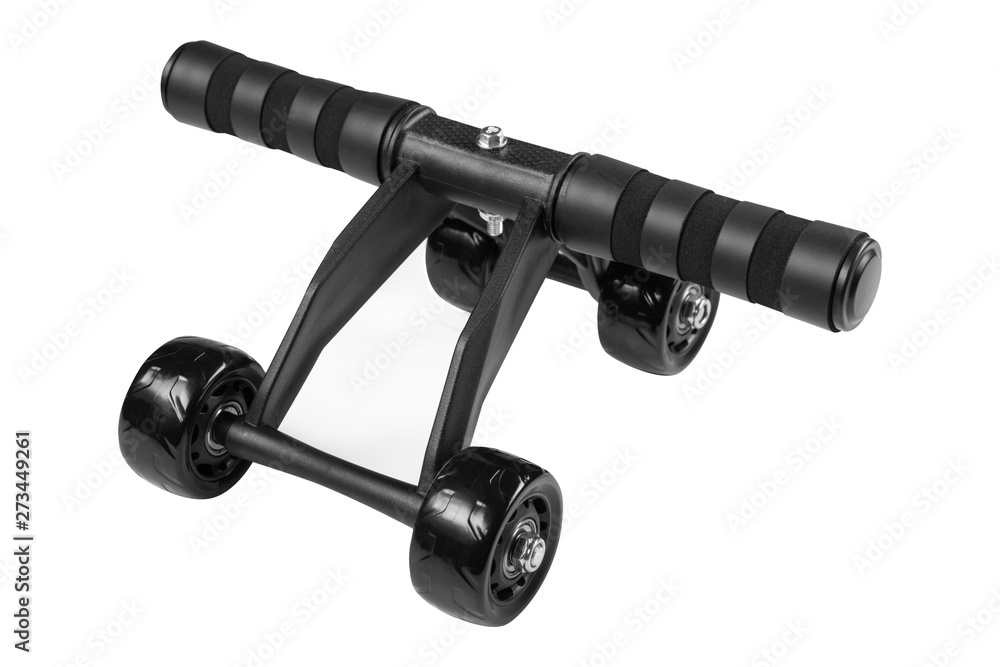 black wheel for fitness training, strengthening muscles, aerobic training, on a white background black wheel for fitness training, strengthening muscles, aerobic training, on a white background