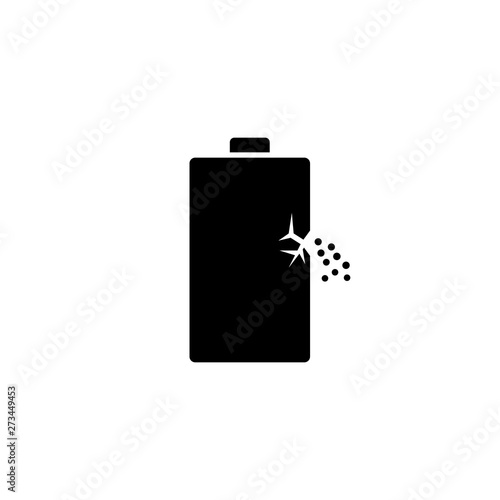 Attention - danger battery acid sign black icon