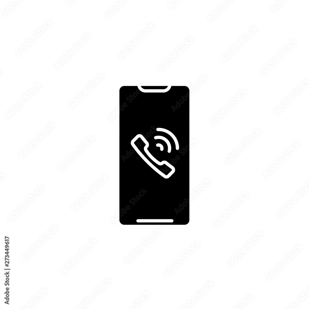 Smartphone calling simple black icon Smartphone calling simple black icon