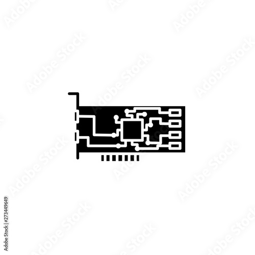 Gpu Videocard vector icon. Flat design style.