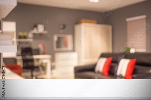 blur image of modern living room interior photo