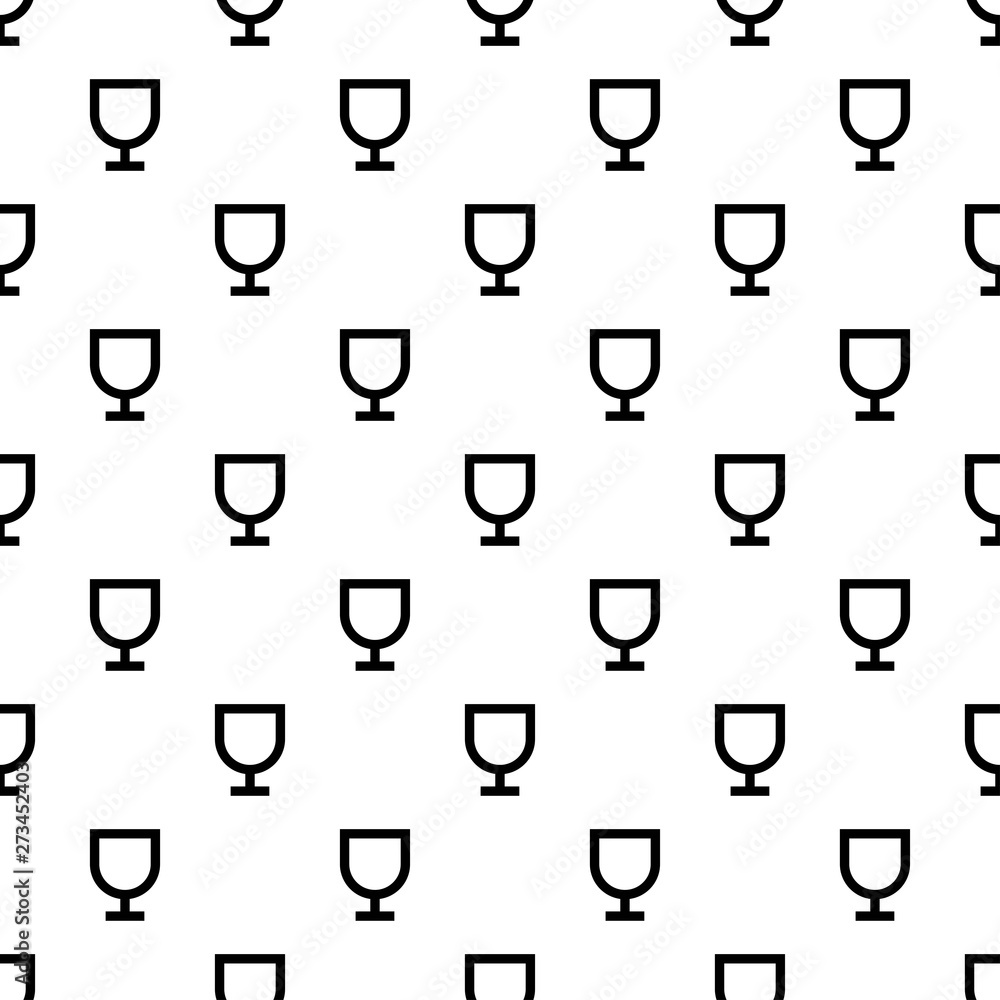 seamless pattern with wine glasses. Black simple ornament on white background. seamless pattern with wine glasses. Black simple ornament on white background.