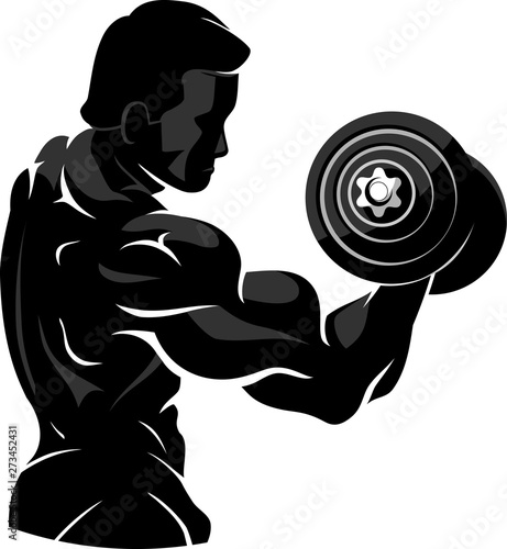 Lifting Dumbbell, Masculine Male Biceps