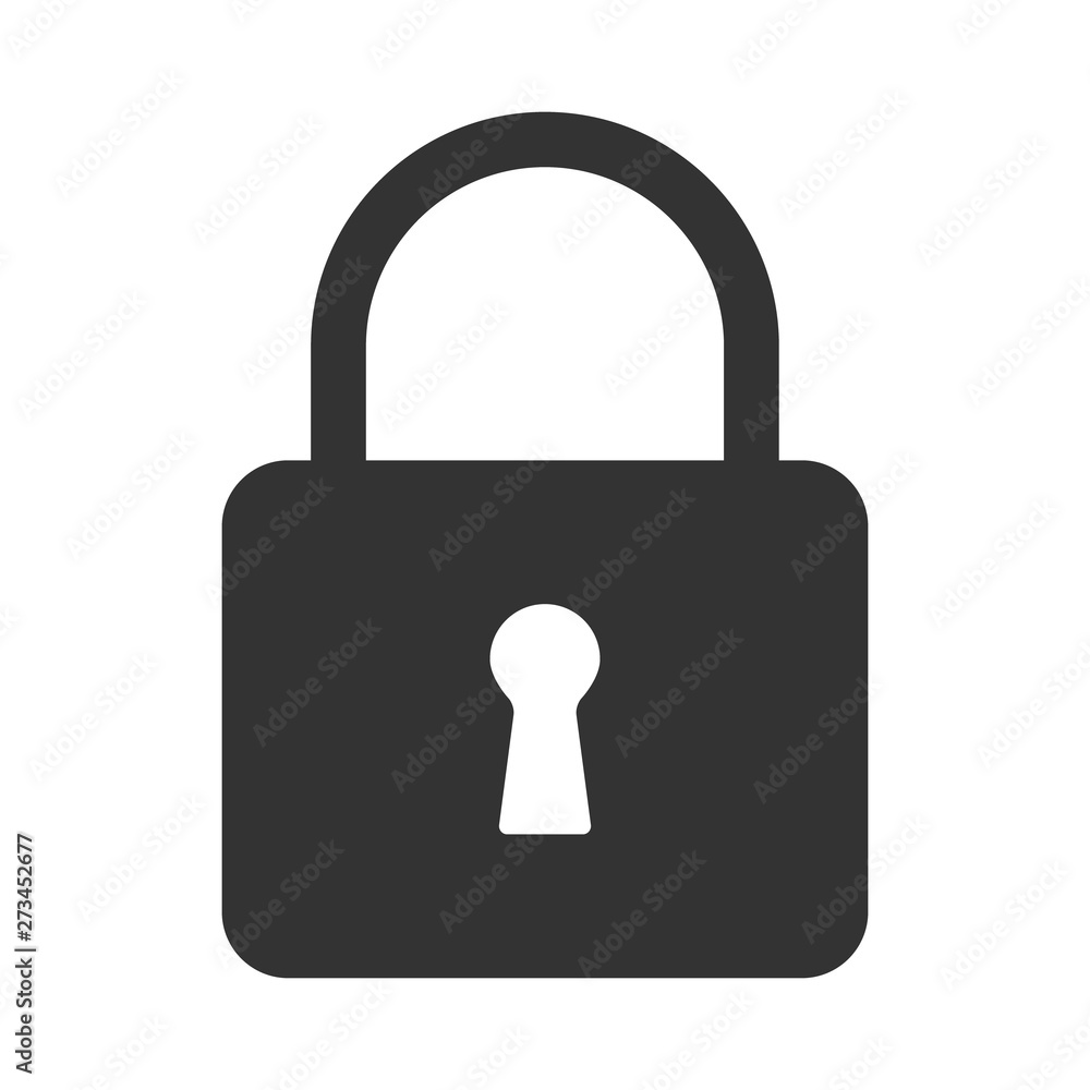 Icons flat closed lock. Symbols vector security. Isolated symbol on white background Icons flat closed lock. Symbols vector security. Isolated symbol on white background