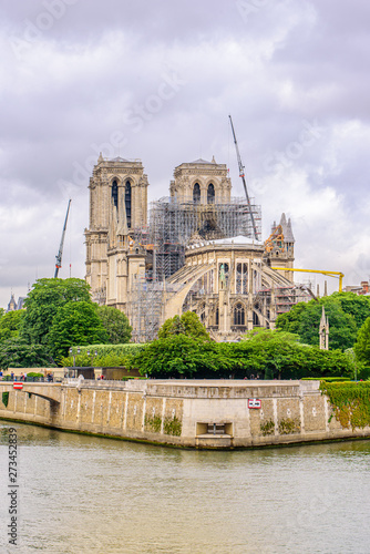 Reconstruction of Notre Dam after the devastating fire