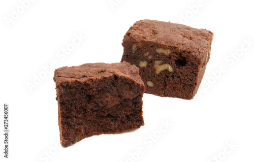 American chocolate cake "Brownie" with nuts