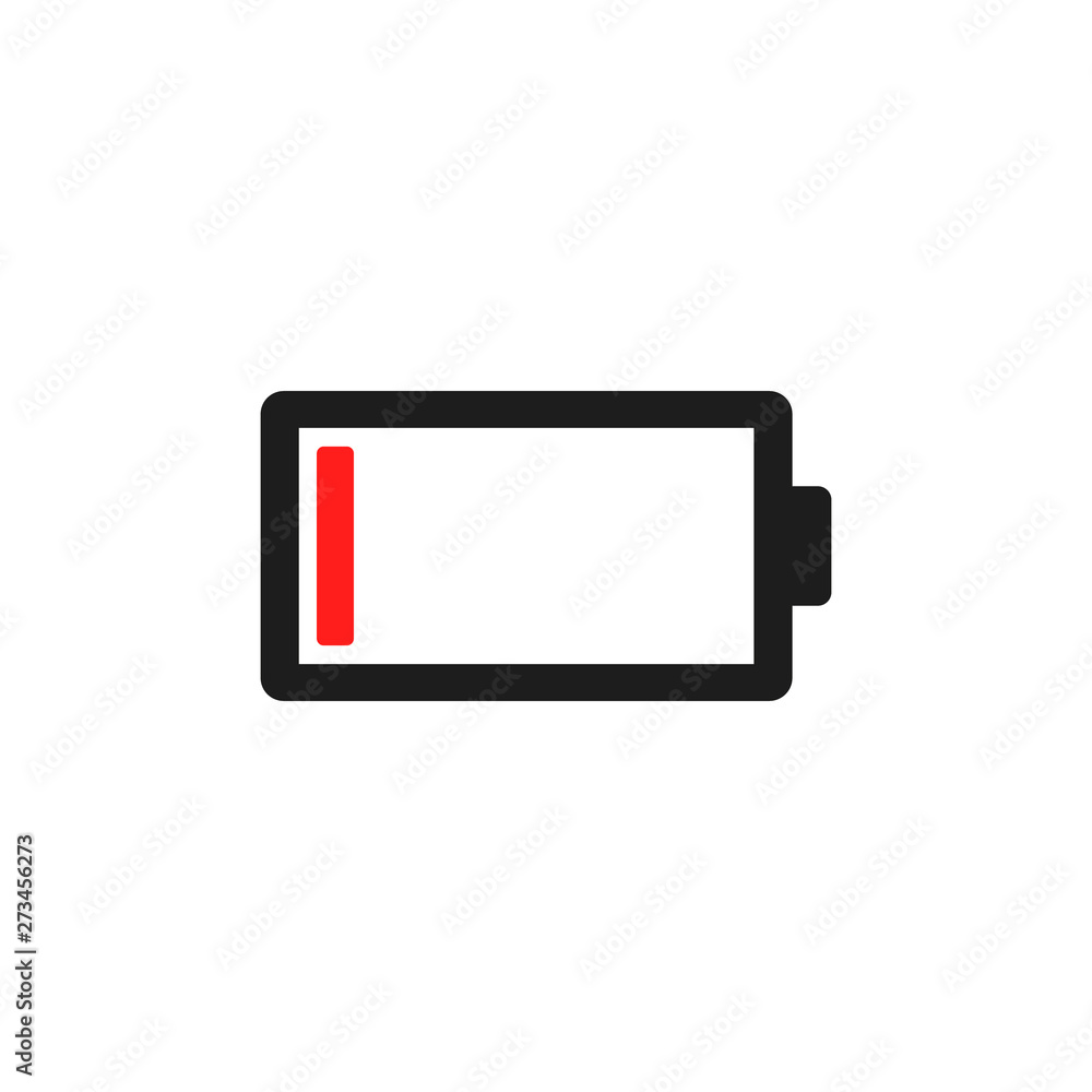 Low battery icon. Out of battery charge. Vector. Stock Vector Adobe Stock