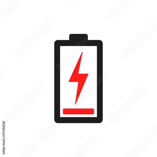 Low battery icon. Vector. Isolated.