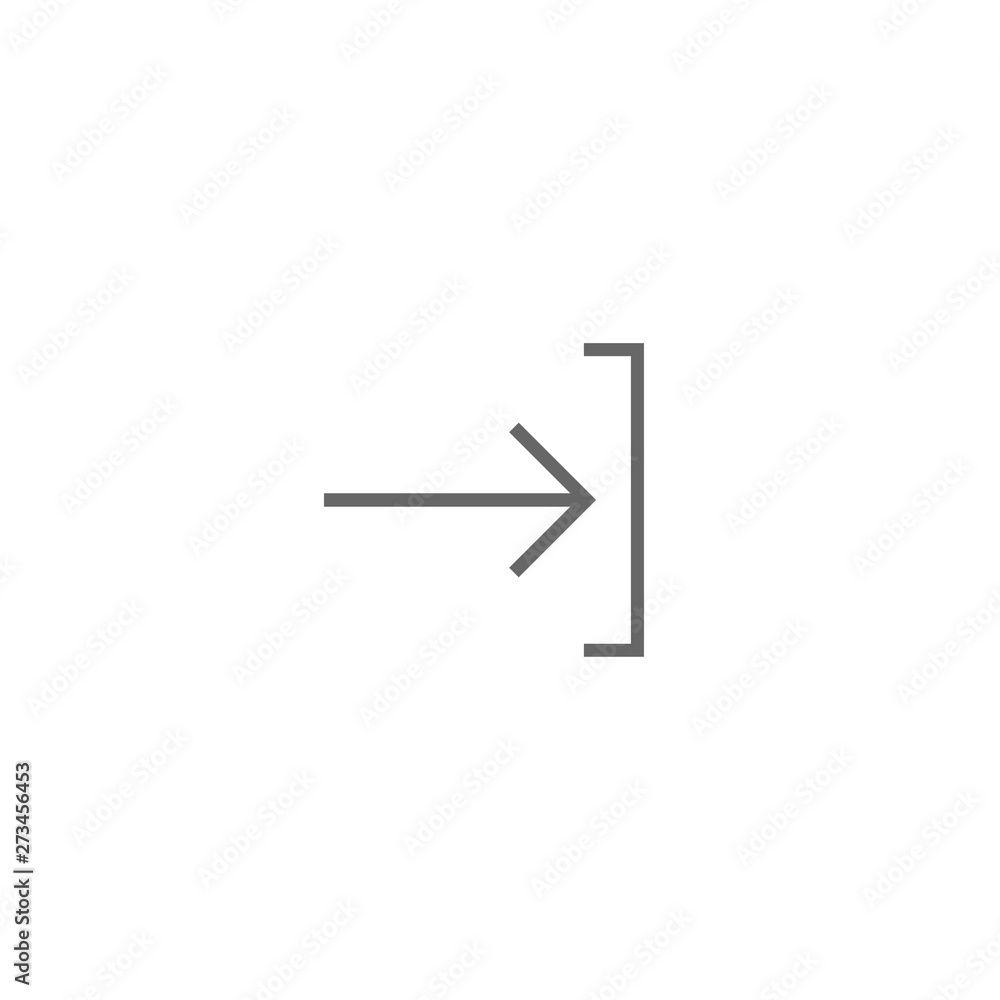 Enter or log in icon. Isolated on white. Black right thin arrow with bracket. Sign in icon. Profile, user sign. Enter or log in icon. Isolated on white. Black right thin arrow with bracket. Sign in icon. Profile, user sign.