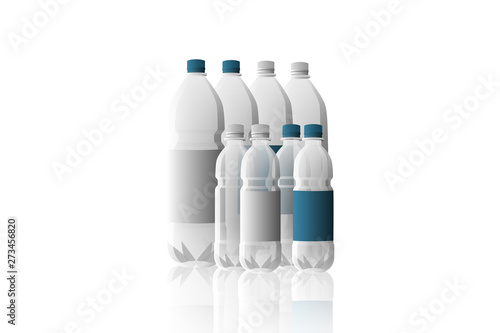 Empty plastic bottles. Isolated on white background