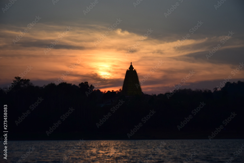 sunset in the Kanchanaburi