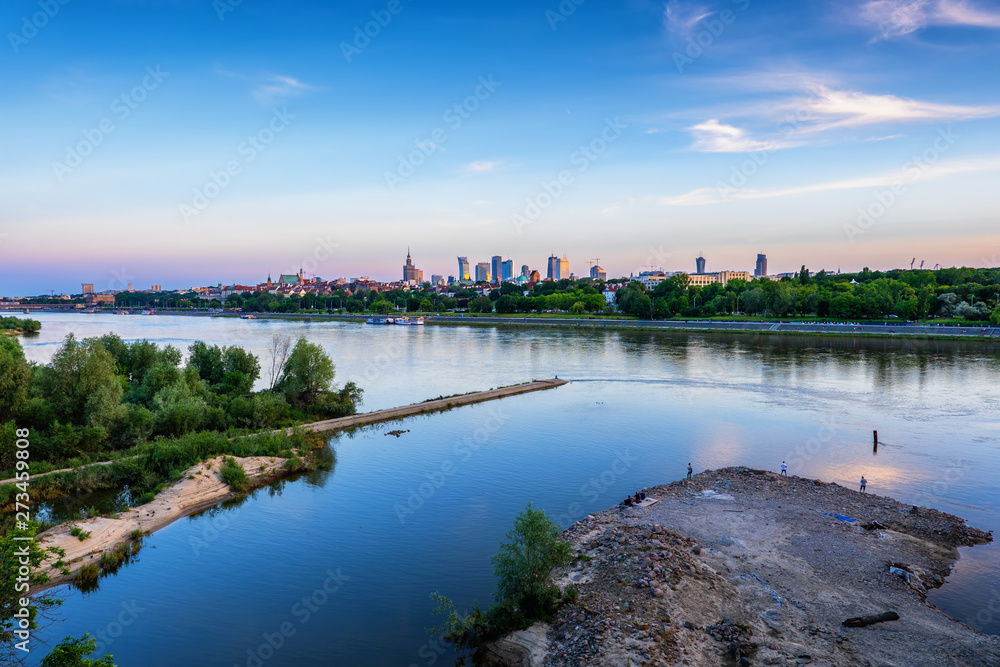 River View Of Warsaw City In Poland