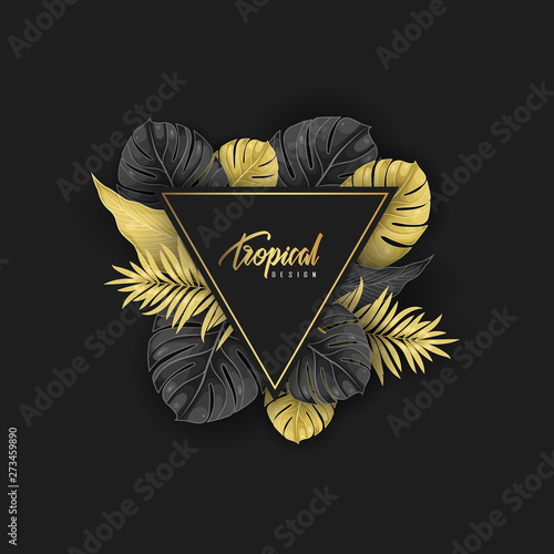 Tropical design element.Vector frame for text.