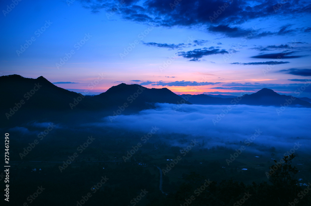 sunrise at chiangkhan in loei province northeast in thailand sunrise at chiangkhan in loei province northeast in thailand