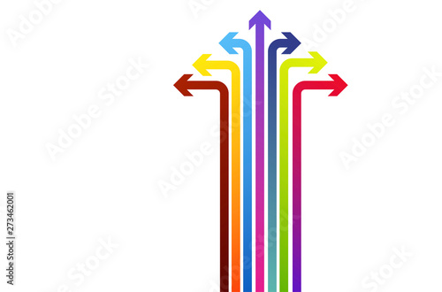 frecce, direzioni, colorati, scelte, scegliere, esempio, 