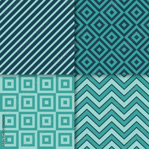 Classic geometric patterns vector set. Textile fabric prints, geometric backg...