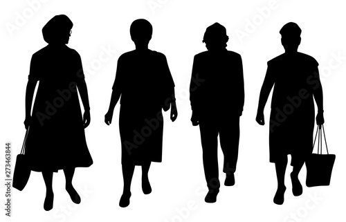 Senior women walking