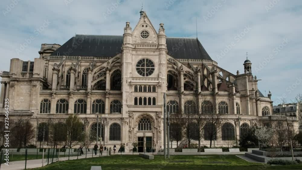 Spring in France, a beautiful old cathedral. Saint-Eustache Architecture Paris France 03.20.2019 Spring in France, a beautiful old cathedral. Saint-Eustache Architecture Paris France 03.20.2019