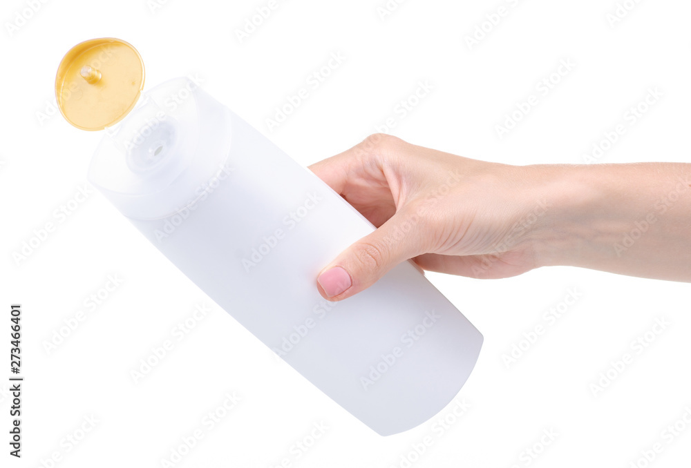 Detergent for utensils dishes plates in hand on a white background isolation Detergent for utensils dishes plates in hand on a white background isolation
