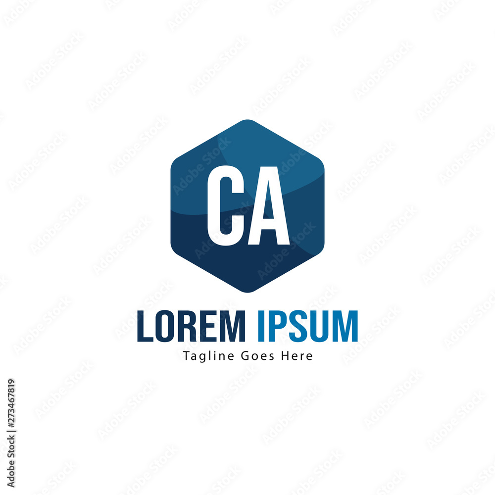 Initial CA logo template with modern frame. Minimalist CA letter logo vector illustration Initial CA logo template with modern frame. Minimalist CA letter logo vector illustration