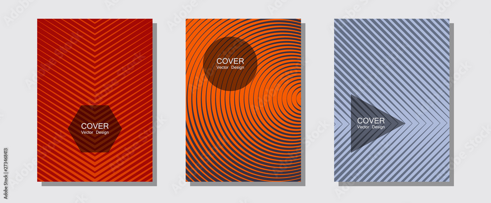 Cool flyers set, vector halftone poster backgrounds.