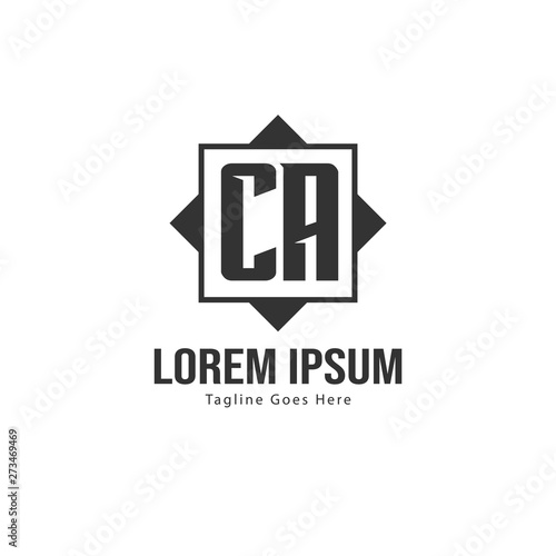 Initial CA logo template with modern frame. Minimalist CA letter logo vector illustration