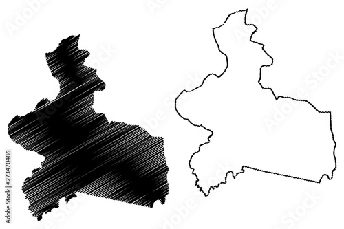 Centre-Est Region (Regions of Burkina Faso, Burkina Faso) map vector illustration, scribble sketch Centre Est map.... photo