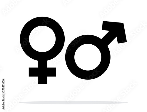 Gender Symbol Isolated Illustration. Vector Male and Female Gender Icons