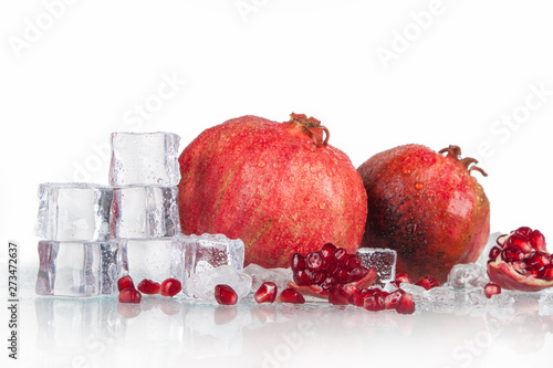 pomegranates isolated on a white background photo