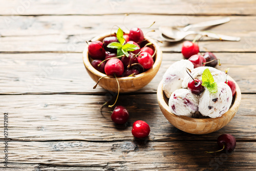 ice-cream with cherry