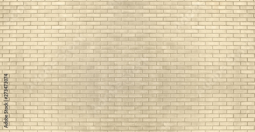 Background of old vintage yellow brick wall texture. Panoramick banner