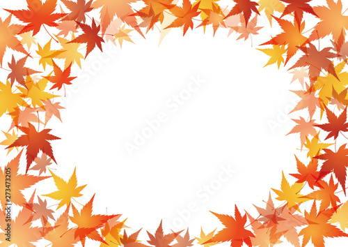 紅葉　赤　秋　丸　フレーム