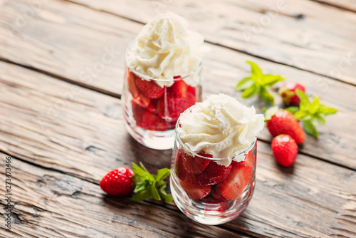 Strawberry with whipped cream