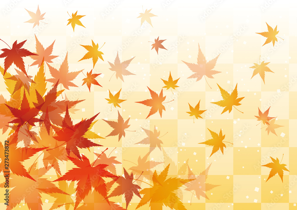 紅葉 赤 秋 市松 背景 紅葉 赤 秋 市松 背景
