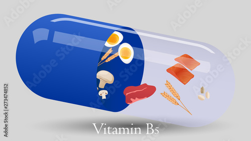 Vitamin pill vector design. Vitamin B5 vector illustration
