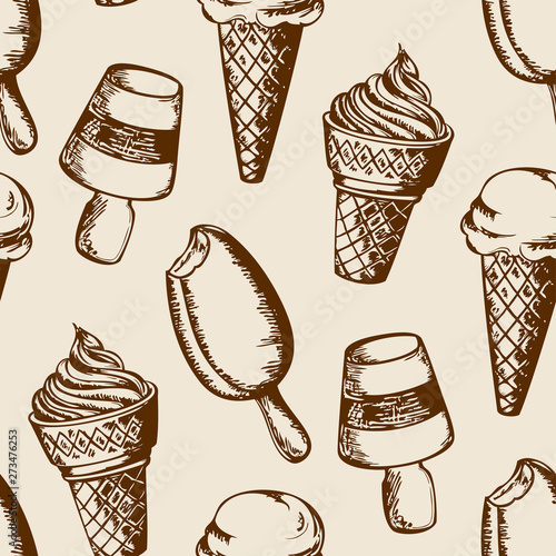 Ice cream seamless pattern