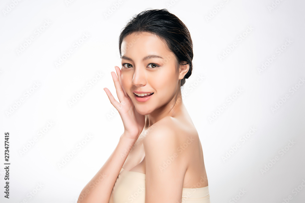 Beautiful Young Asian Woman with Clean Fresh Skin,