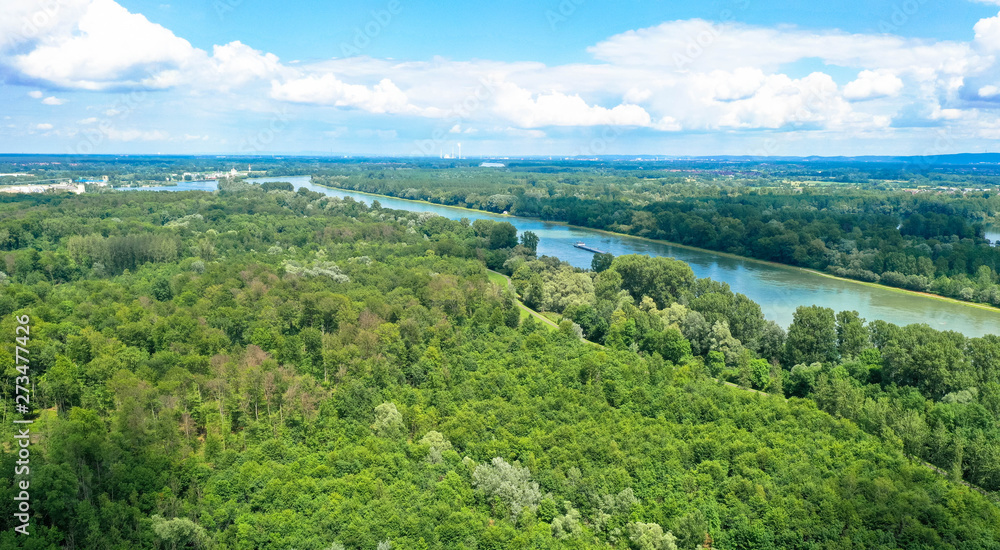 Luftbild: Rhein in Frankreich, Elsass