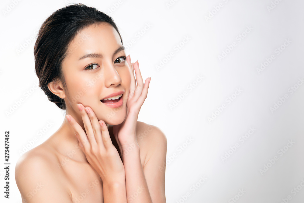 Beautiful Young Asian Woman with Clean Fresh Skin, Beautiful Young Asian Woman with Clean Fresh Skin,