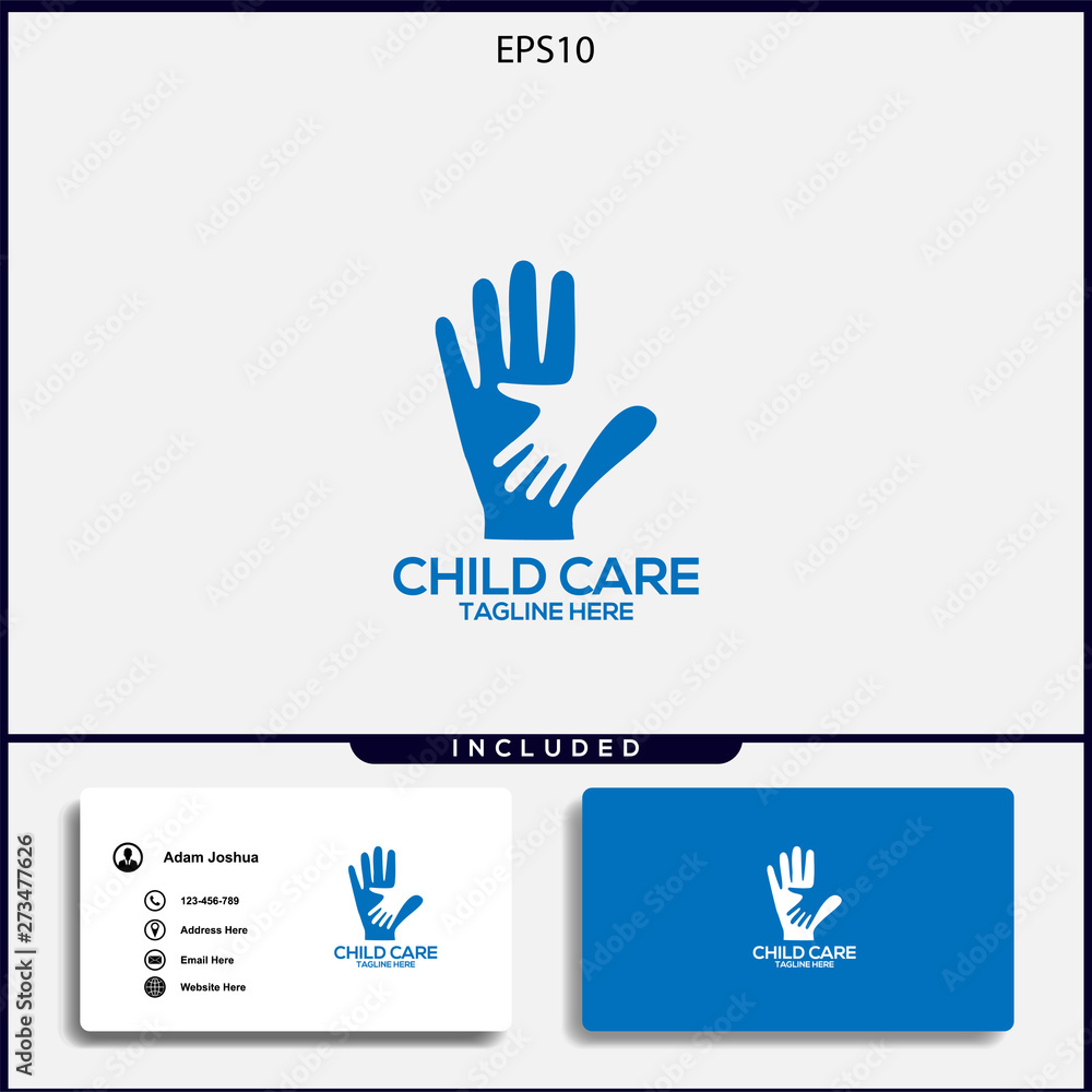 Fototapeta premium design logo child care simple concept