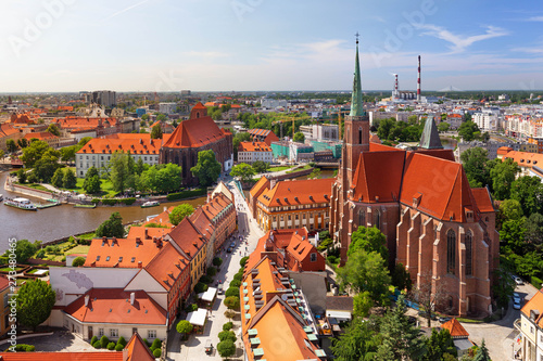 Wroclaw. Panorama of the city. View of the oldest part of the city