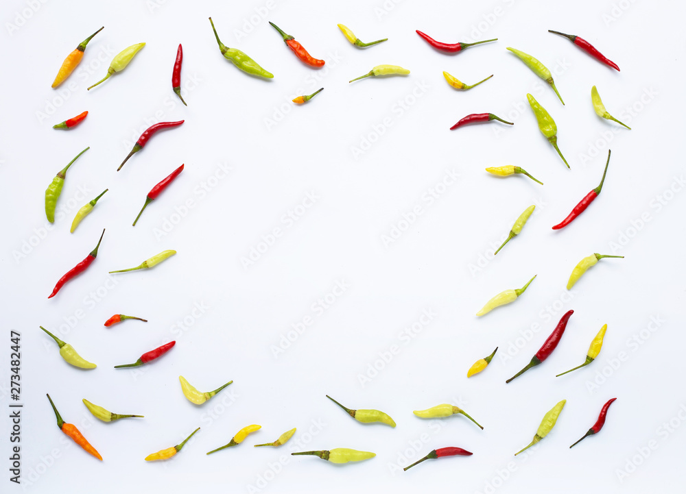 Chili peppers on white. Chili peppers on white.
