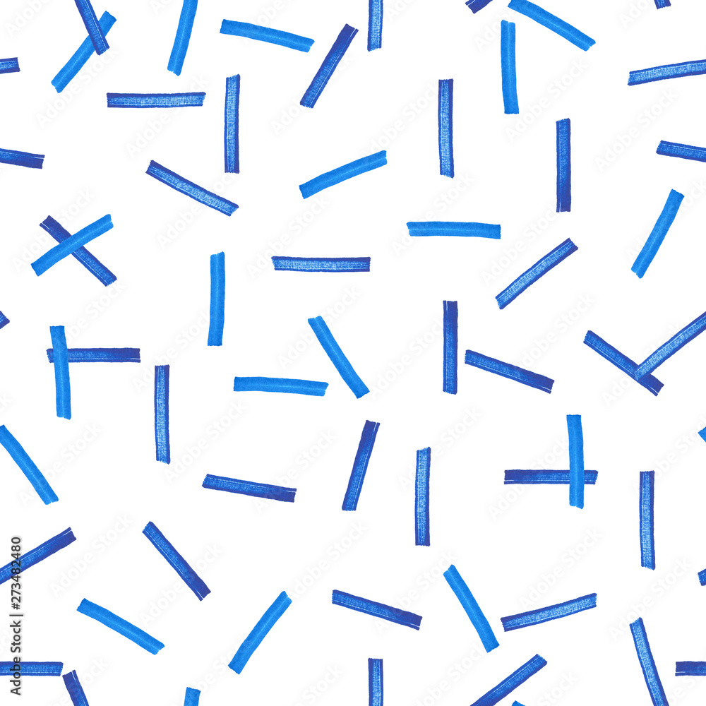 simple watercolor blue stroke seamless pattern on white background, pen marker illustration for fashion textile simple watercolor blue stroke seamless pattern on white background, pen marker illustration for fashion textile