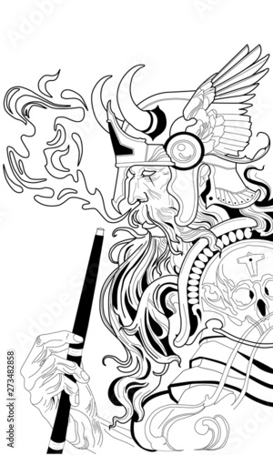 Viking smoking a hookah