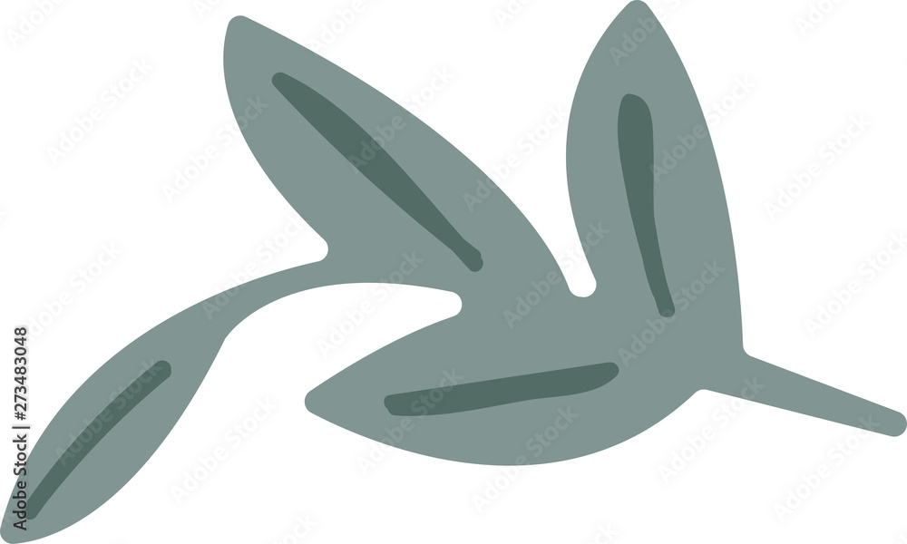 Flat modern floral foliage illustration on the white isolated background. Abstract shapes. Flat modern floral foliage illustration on the white isolated background. Abstract shapes.