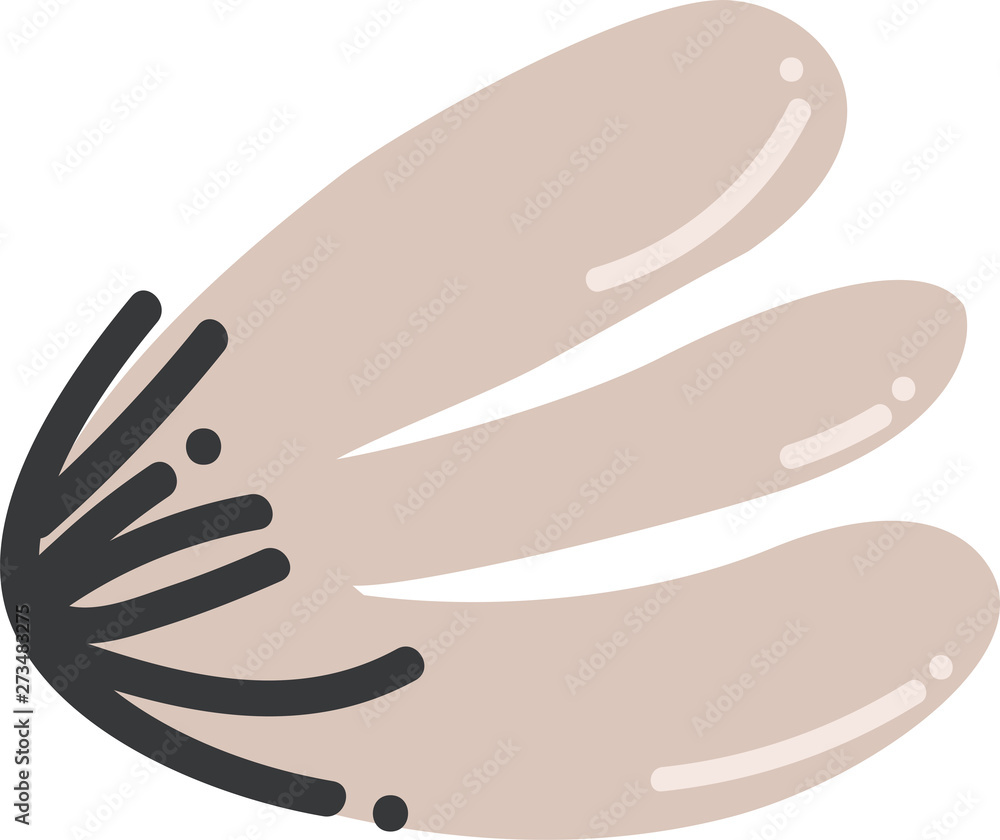Flat modern floral foliage illustration on the white isolated background. Abstract shapes. Flat modern floral foliage illustration on the white isolated background. Abstract shapes.