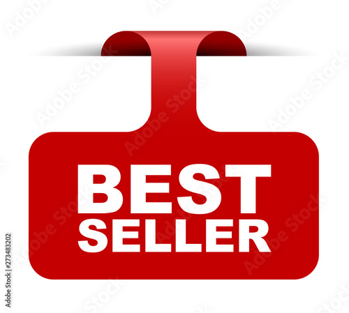 red vector banner best seller