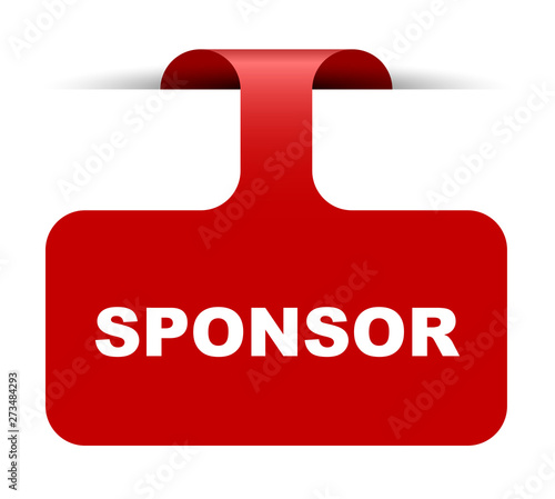 red vector banner sponsor