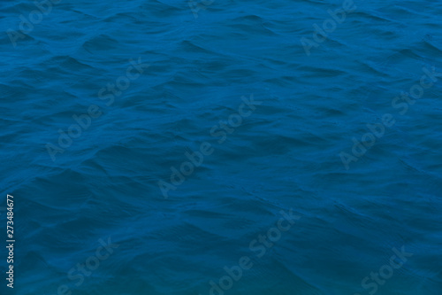 Top view of the blue ocean waves for background and texture. © thongchainak